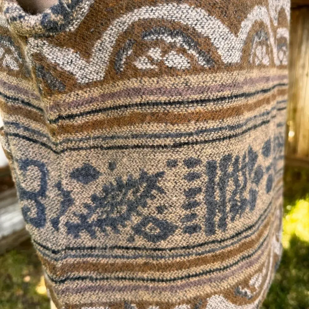 VTG 90s Memphis Button Up V-Neck Sweater Southwestern Earth Vest Women's Small - Picture 3 of 10